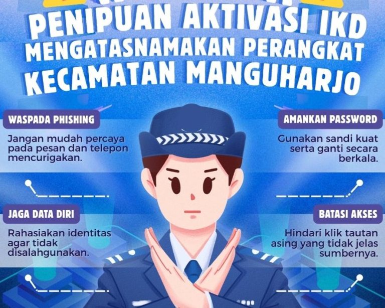 Waspada Penipuan Aktivasi IKD Mengatasnamakan Kecamatan Manguharjo
